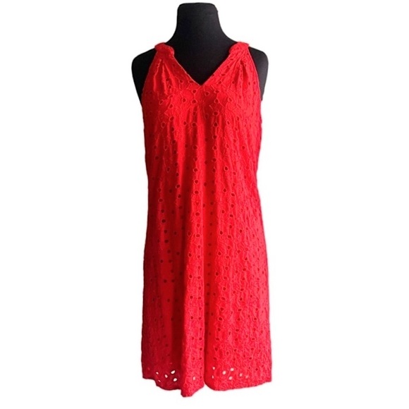 Stitch Fix Market & Spruce Brea Red Eyelet Dress Size Small - Picture 3 of 10